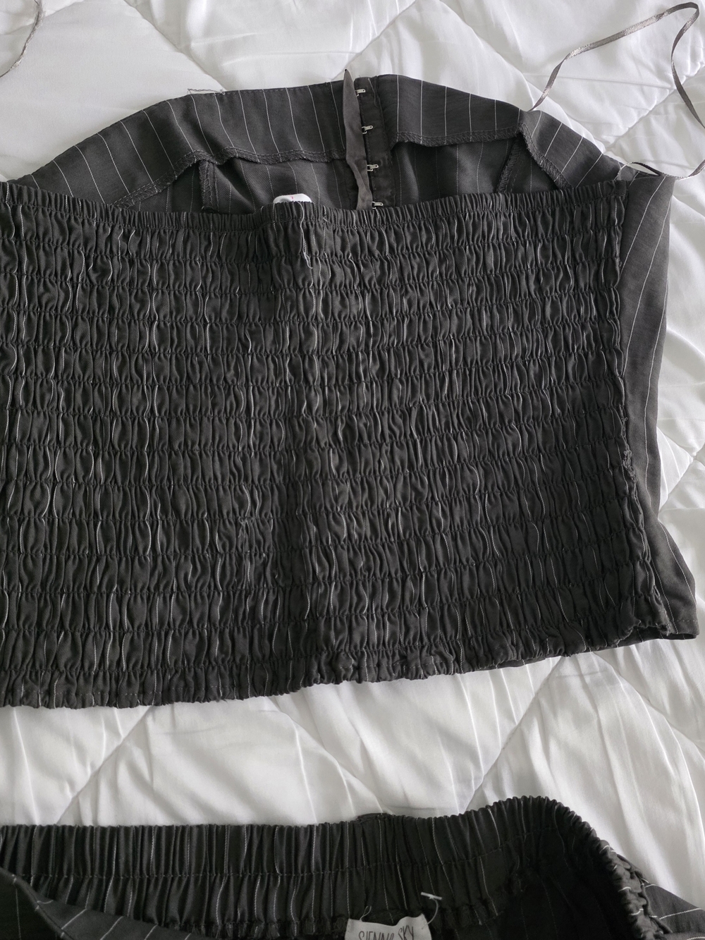 Sienna Sky Black Smocked Pantsuit Top and Waistband